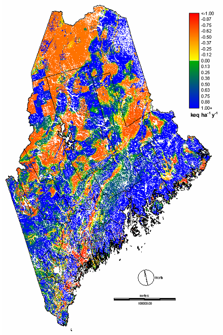 SO2 deposition index, Maine