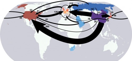 Carbon flows embodied in trade goods